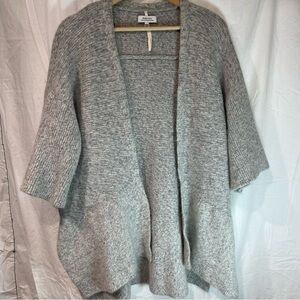 Babaton Heather Gray Open-Front Cardigan
